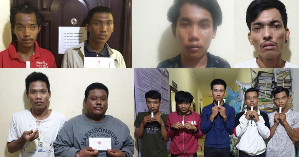 ជនសង្ស័យ១១នាក់ ពាក់ព័ន្ធ ករណី ជួញដូរ និងប្រេីប្រាស់នូវសារធាតុញៀន ត្រូវនគរបាលខណ្ឌសែនសុខឃាត់ខ្លួន