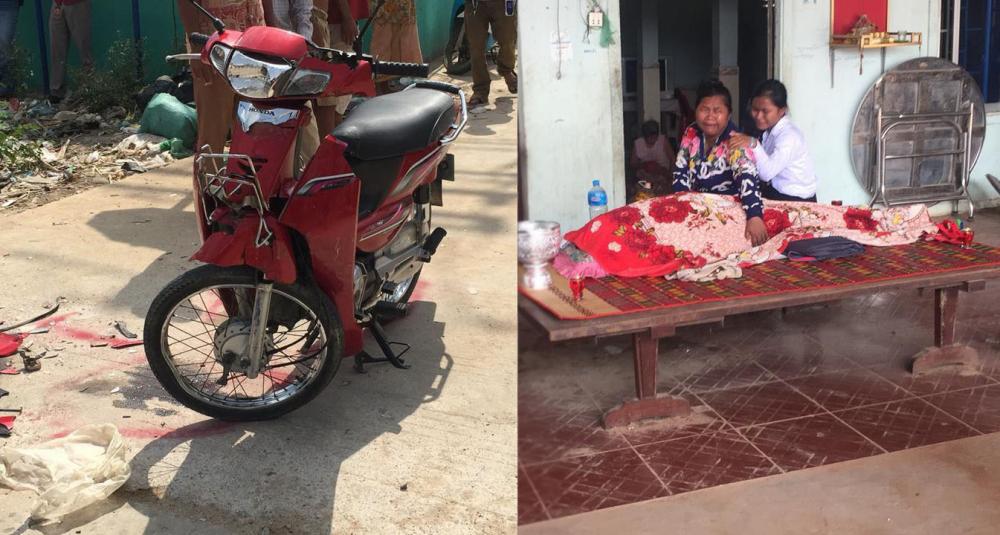 យុវជនម្នាក់ជិះម៉ូតូលឿនជ្រុលបុករថយន្តចំពីមុខពេញទំហឹង បណ្តាលបោកក្បាលស្លាប់
