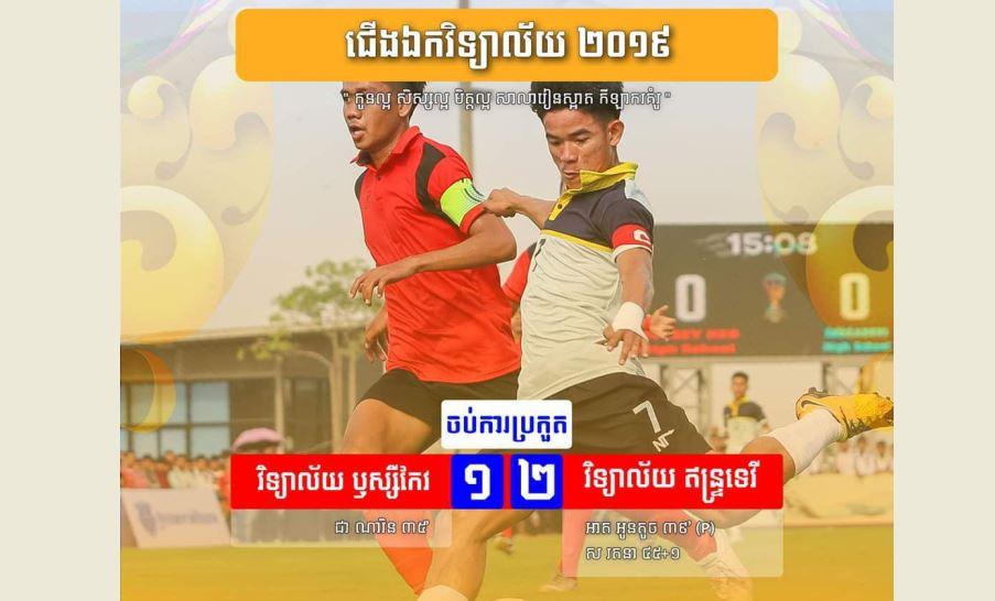 ក្រុមវិទ្យាល័យឥន្ទ្រទេវីក្លាយជាជើងឯកពានរង្វាន់ជើងឯកវិទ្យាល័យលើកទីមួយឆ្នាំ២០១៩
