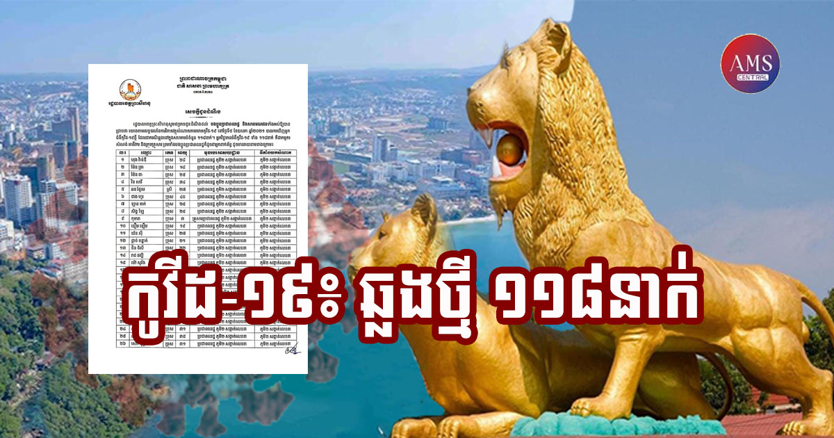 ខេត្តព្រះសីហនុបង្ហាញអត្តសញ្ញាណអ្នកវិជ្ជមានកូវីដ-១៩ ចំនួន ១១៨នាក់