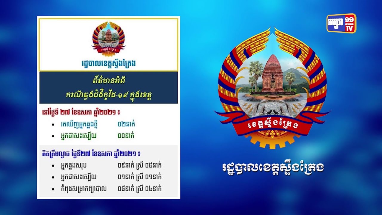 ខេត្តស្ទឹងត្រែង រកឃើញអ្នកឆ្លងថ្មី២នាក់ (Video Inside)