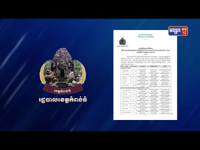 ខេត្តកំពង់ធំ រកឃើញអ្នកឆ្លងថ្មី២២នាក់ (Video Inside)