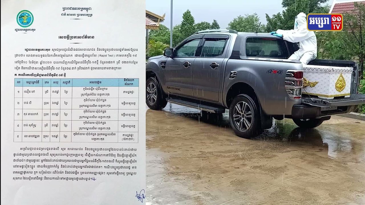 ខេត្តកោះកុង រកឃើញការឆ្លងថ្មី៥នាក់ (Video Inside)