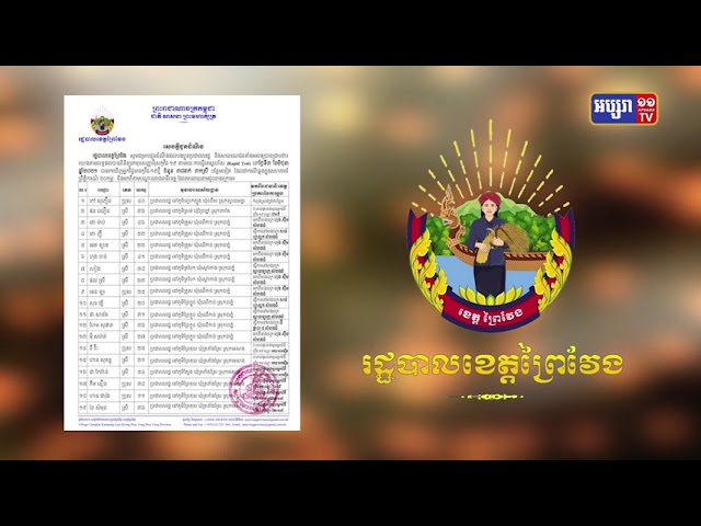 ខេត្តព្រៃវែង មានការឆ្លងថ្មី៣៨នាក់ (Video Inside)