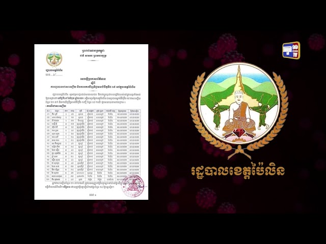 ខេត្តប៉ៃលិន រកឃើញការឆ្លង៨នាក់ (Video Inside)