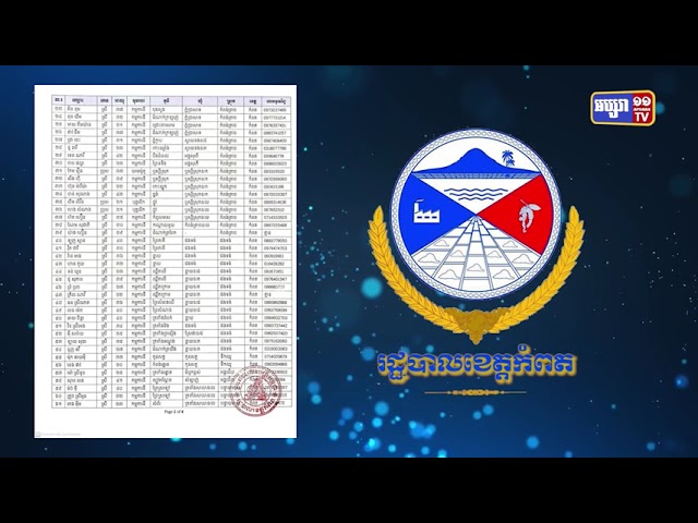 ខេត្តកំពត មានអ្នកឆ្លងថ្មី៥៥នាក់ (Video Inside)