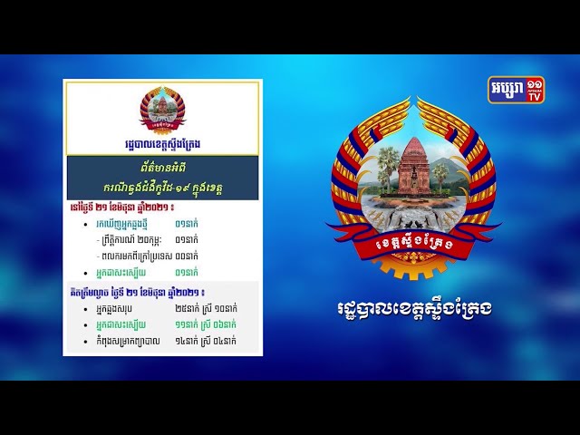 ខេត្តស្ទឹងត្រែង ឆ្លង១នាក់ (Video Inside)