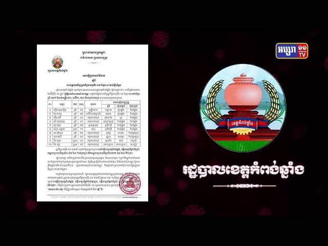 ខេត្តកំពង់ឆ្នាំង ឆ្លង១០នាក់ (Video Inside)