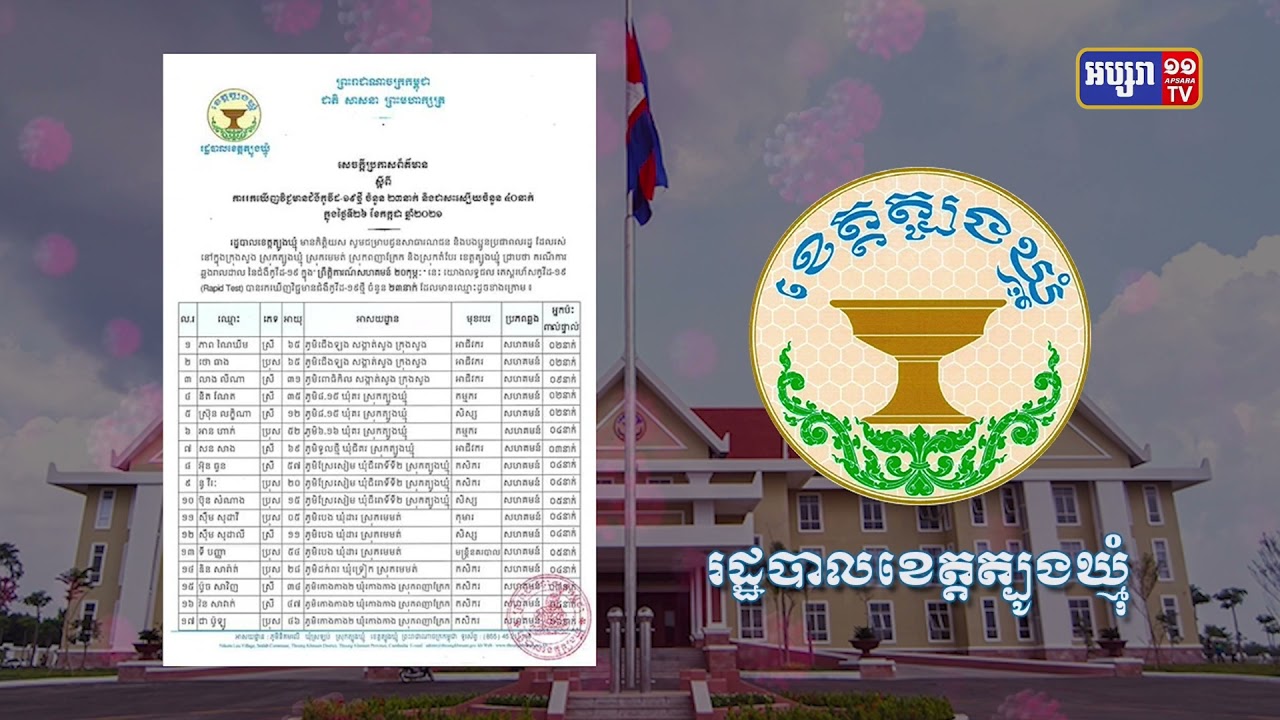 ខេត្តត្បូងឃ្មុំ ឆ្លងថ្មី២៣នាក់ (Video Inside)