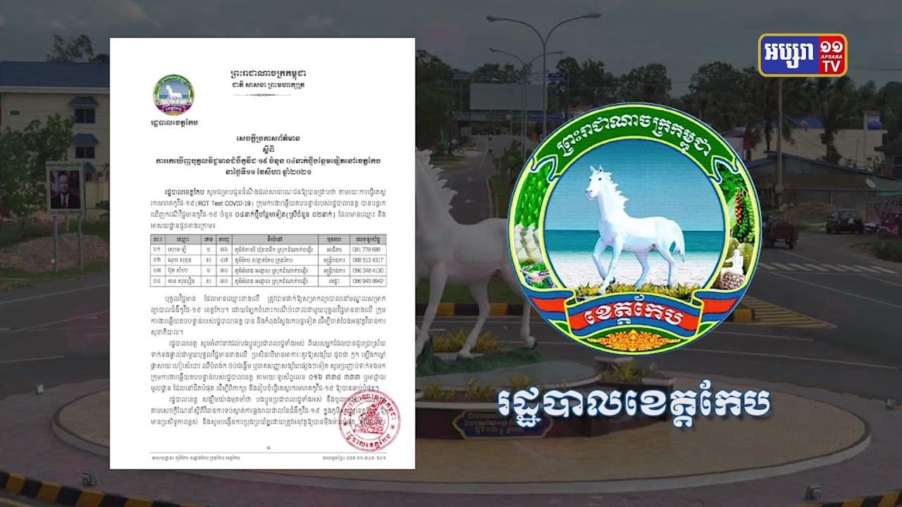 ខេត្តកែប ឆ្លងថ្មី៤នាក់ (Video Inside)