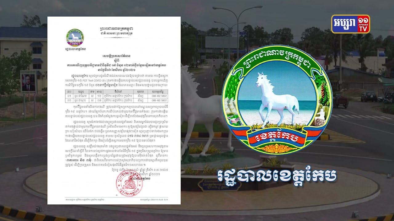 ខេត្តកែប ឆ្លងថ្មី២នាក់ (Video Inside)
