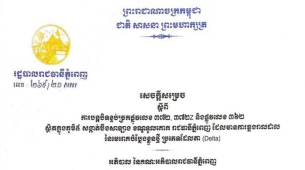 ច្រកផ្លូវមួយចំនួនក្នុងសង្កាត់បឹងសាឡាង ខណ្ឌទួលគោកត្រូវរាជធានីភ្នំពេញបន្តបិទខ្ទប់ ៧ថ្ងៃ តទៅទៀតក្រោយរកឃើញការឆ្លងរាលដាលនៃមេរោគបំប្លែងខ្លួនថ្មីដែលតា