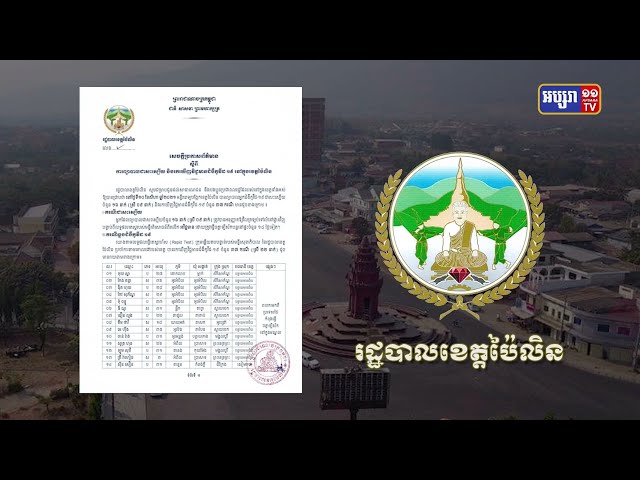 ខេត្តប៉ៃលិន ឆ្លងថ្មី៣៧នាក់ (Video Inside)