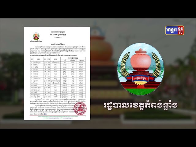 ខេត្តកំពង់ឆ្នាំង ឆ្លងថ្មី១៦នាក់ និងស្លាប់១នាក់ (Video Inside)
