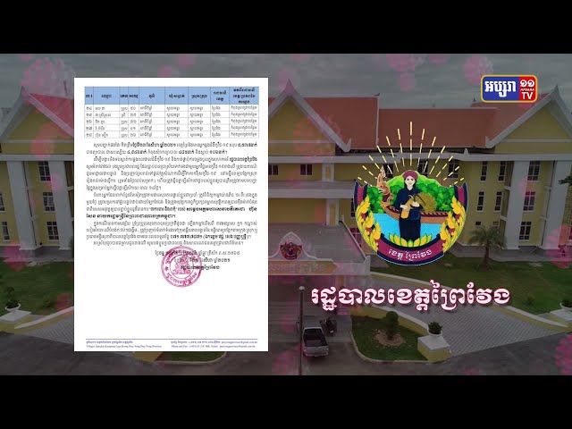 ខេត្តព្រៃវែង ឆ្លងថ្មី២៨នាក់ និងស្លាប់២នាក់ (Video Inside)