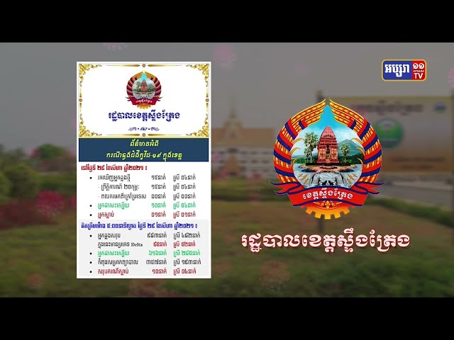 ខេត្តស្ទឹងត្រែង ឆ្លងថ្មី១៥នាក់ និងស្លាប់១នាក់ (Video Inside)