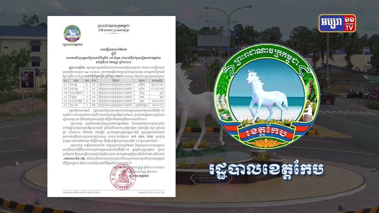 ខេត្តកែប ឆ្លងថ្មី៤នាក់ (Video Inside)