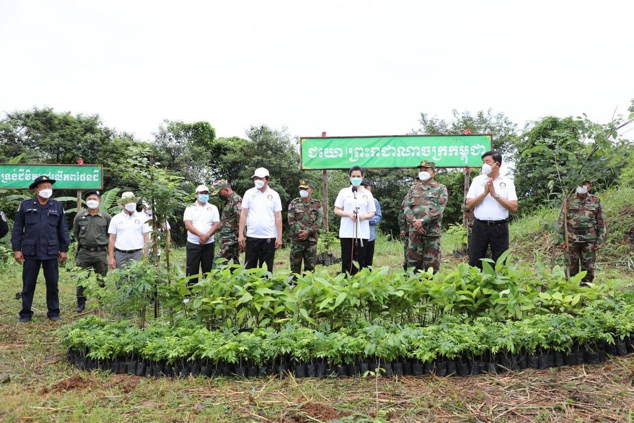 លោកជំទាវ បាន ស្រីមុំ ប្រធានគណៈបញ្ជាការឯកភាពខេត្តប៉ៃលិន ចូលរួមដាំដើមឈើប្រណិត នៅទីបញ្ជាការទិសទី៣ ប៉ៃលិន~សំឡូត