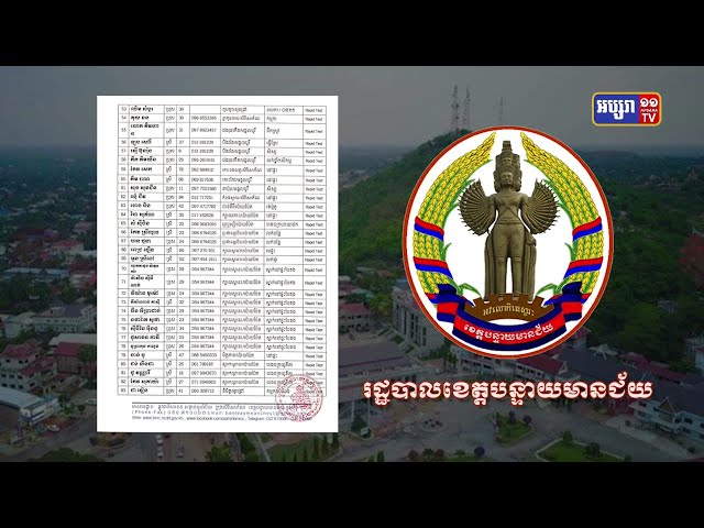 ខេត្តបន្ទាយមានជ័យ ឆ្លងថ្មី១០០នាក់ (Video Inside)