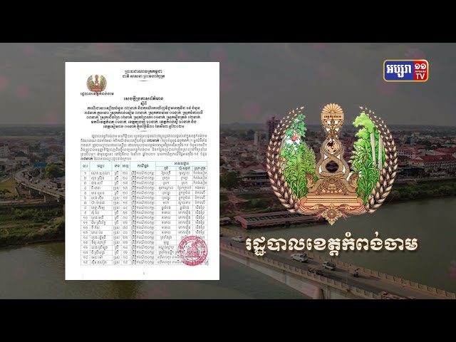 ខេត្តកំពង់ចាម ឆ្លងថ្មី៣៨នាក់ (Video Inside)