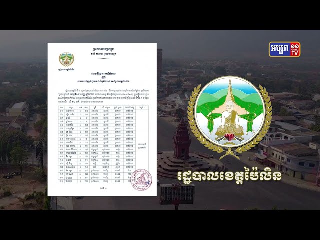 ខេត្តប៉ៃលិន ឆ្លងថ្មី៣៤នាក់ (Video Inside)
