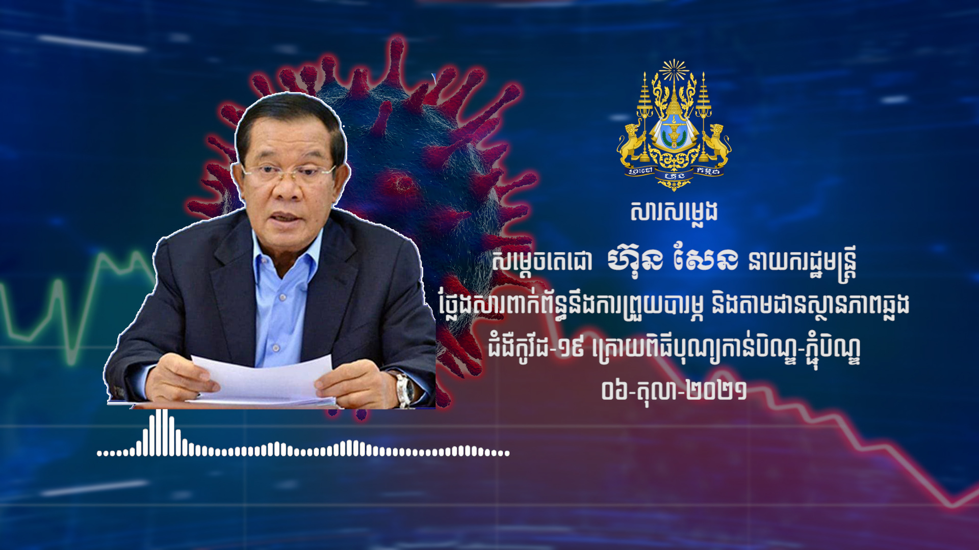 សម្តេចតេជោ ហ៊ុន សែន មានការព្រួយបារម្ភ ចំពោះស្ថានភាព​ឆ្លងជំងឺកូវីដ១៩ ក្រោយពិធីបុណ្យភ្ជុំបិណ្ឌ (ឃ្លីបសម្លេង)