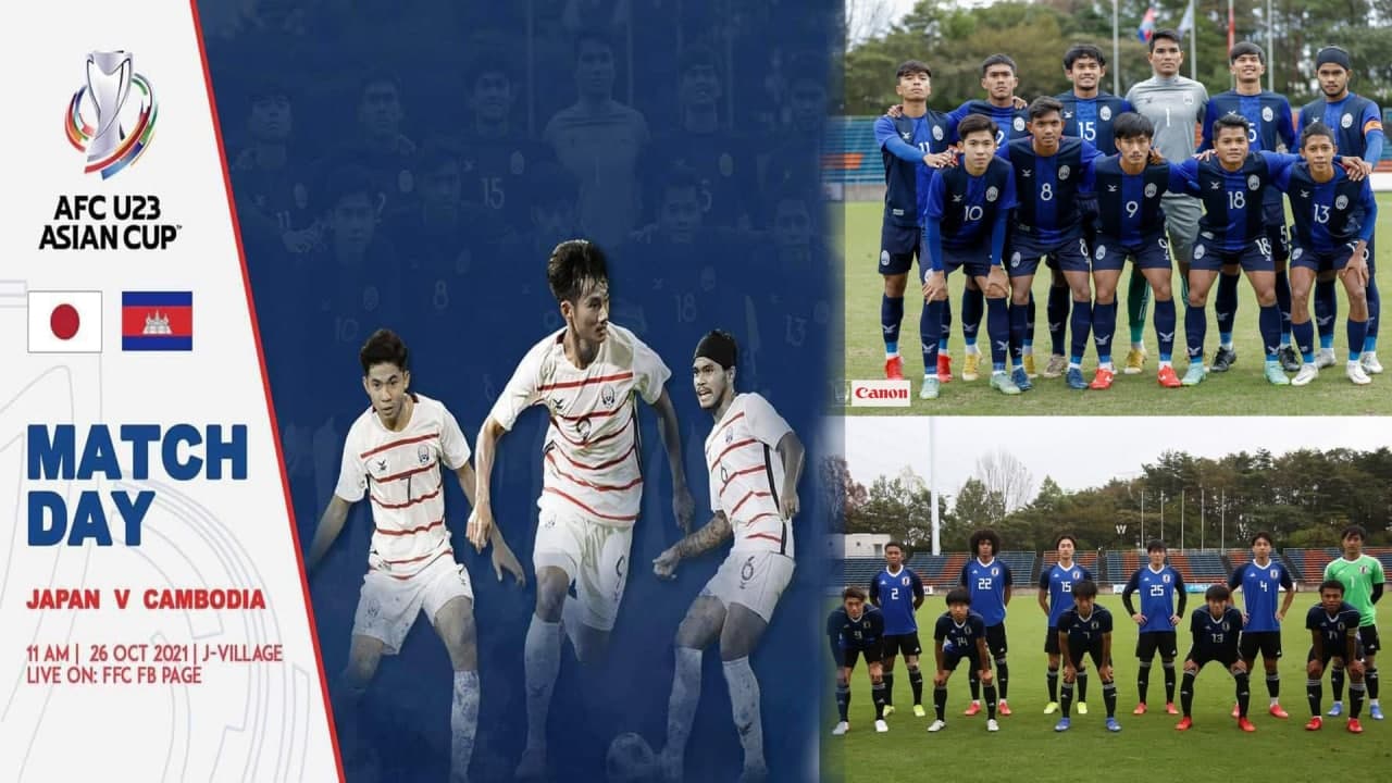 U23 កម្ពុជា និងត្រូវប៉ះម្ចាស់ផ្ទះជប៉ុន ម៉ោង១១ព្រឹកនេះ
