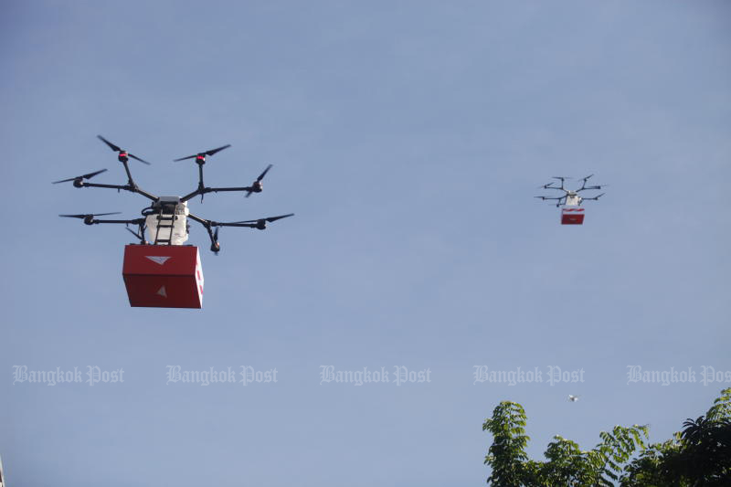ប្រៃសណីយ៍​ថៃ​តេ​ស្ត​បញ្ជូន​ថ្នាំពេទ្យ​ឲ្យ​អ្នកជំងឺ​ ​តាម​ដ្រូ​ន​