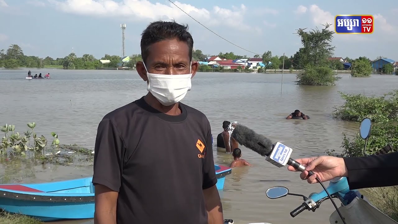 ជំនន់ទឹកស្ទឹងព្រែកត្នោតចាប់ផ្តើមស្រក (Video Inside)