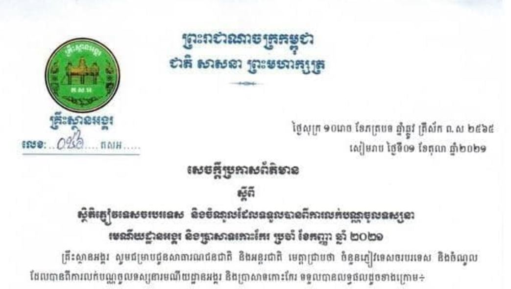 កម្ពុជាទទួលបានចំណូលជាង ២៥ម៉ឺនដុល្លារ ពីការលក់បណ្ណចូលទស្សនារមណីយដ្ឋានអង្គរ រយៈពេល ៩ខែឆ្នាំនេះ
