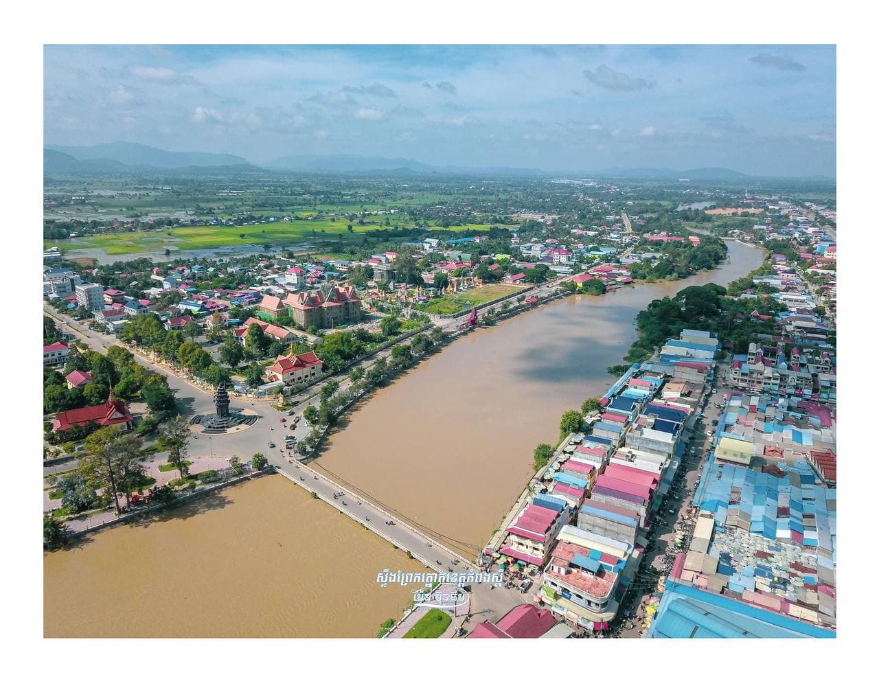 កម្ពស់ទឹកស្ទឹងព្រែកត្នោតក្នុងខេត្តកំពង់ស្ពឺ ថ្ងៃទី២៦ តុលា ២០២១