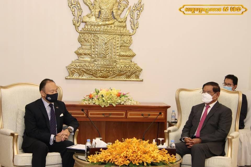 រដ្ឋមន្រ្តីក្រសួងមហាផ្ទៃ អនុញ្ញាតិអោយឯកអគ្គរដ្ឋទូតអូស្រាលី ប្រចាំកម្ពុជា ចូលជួបសំដែងការគួរសម និងពិភាក្សាការងារ នៅក្រសួងមហាផ្ទៃ