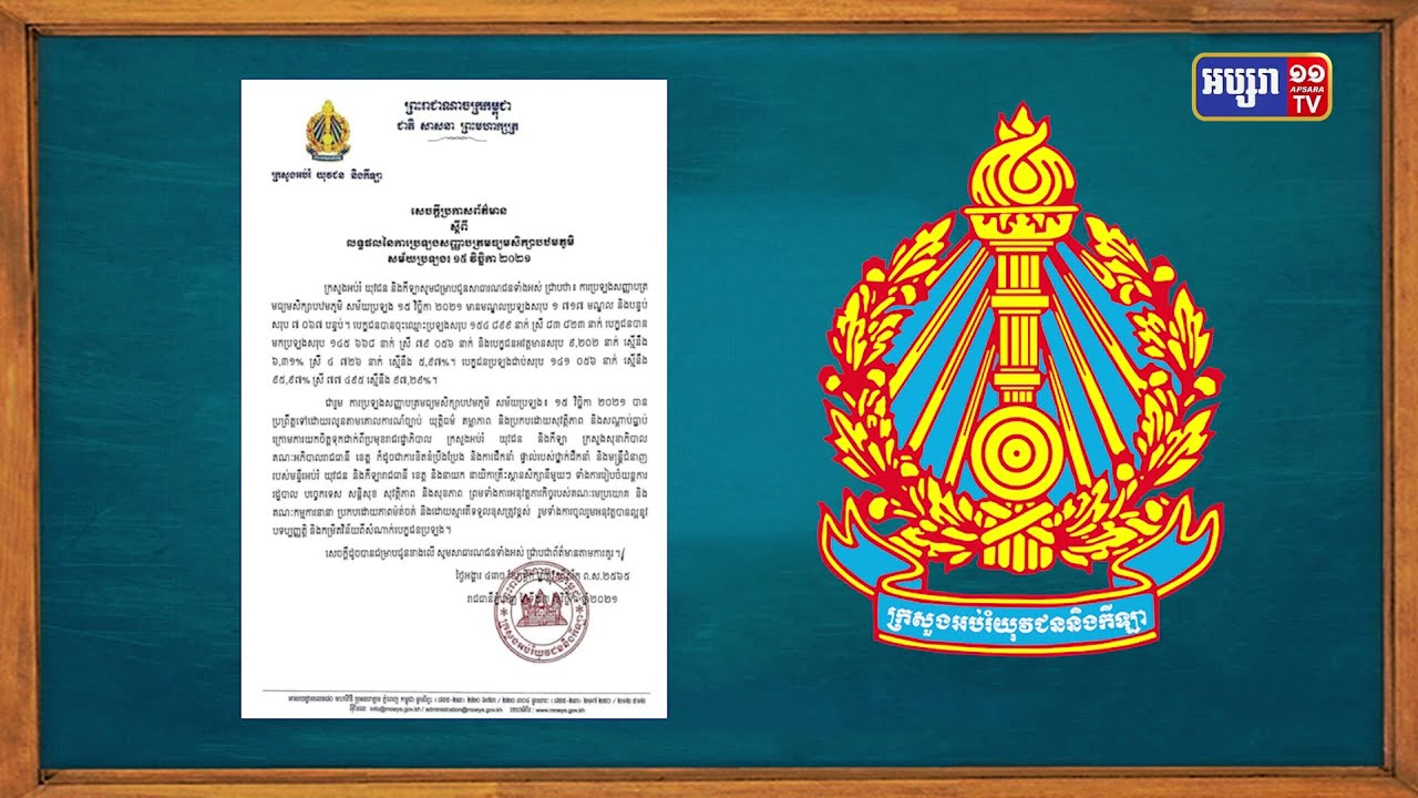 ការប្រឡងឌីប្លូមឆ្នាំ២០២១ជាប់ជាង៩៥ភាគរយ (Video Inside)