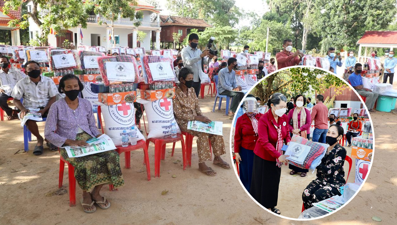 លោកជំទាវ ម៉ែន សំអន បាននាំយកអំណោយ ចែកជូនដល់ប្រជាពលលរដ្ឋ ដែលរងគ្រោះដោយសារខ្យល់កន្ត្រាក់ចំនួន ៨៤គ្រួសារ នៅស្រុករមាសហែក