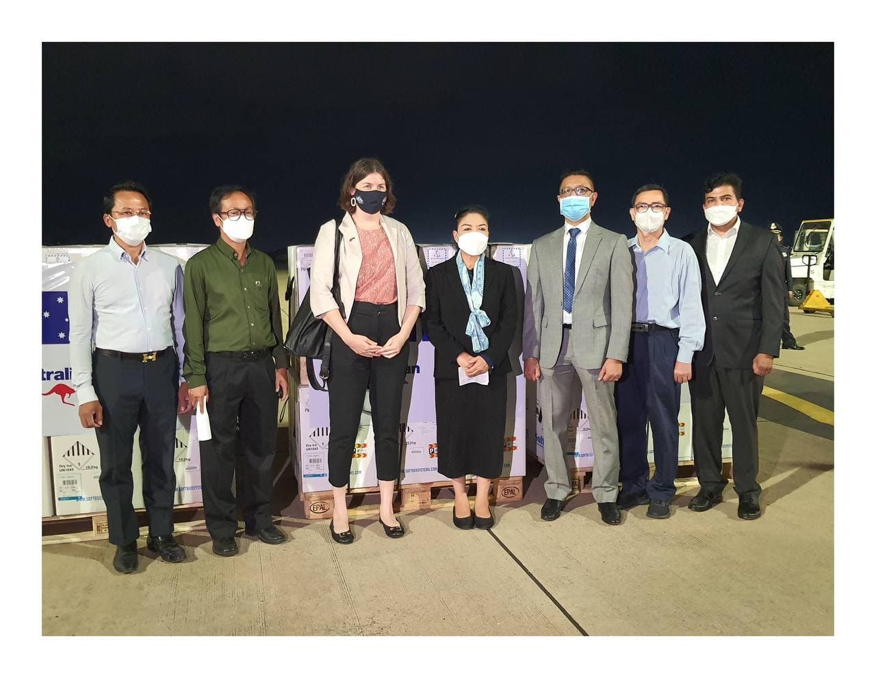វ៉ាក់សាំង Pfizer ចំនួនជាង ១.៥លានដូស ដែលជាជំនួយរបស់អូស្ត្រាលី ជើងទី២ បានដឹកមកដល់កម្ពុជា
