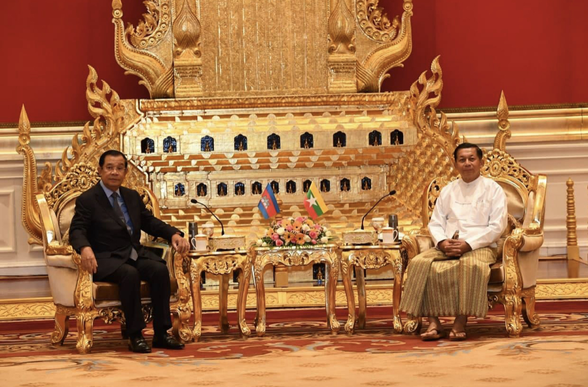 សម្តេចតេជោ ហ៊ុន សែន ជួបពិភាក្សាទ្វេភាគីជាមួយនាយឧត្តមសេនីយ៍ មីន អោង ឡាំង