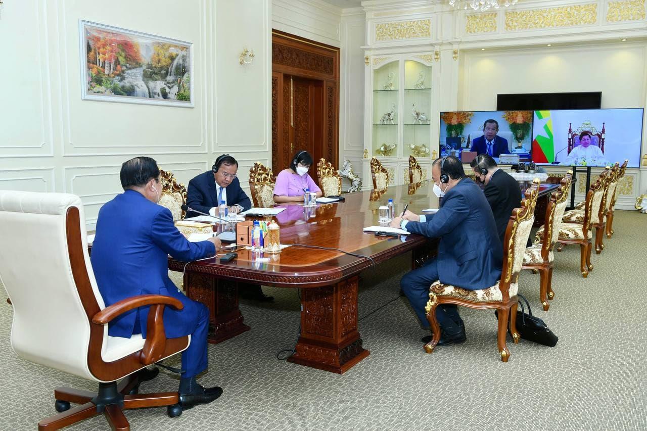 សម្តេចតេជោ ហ៊ុន សែន ដាក់សំណើ៤ចំណុច ទៅលោក មីង អោង ឡាំង ដើម្បីជាគន្លឹះដោះស្រាយបញ្ហាមីយ៉ាន់ម៉ា