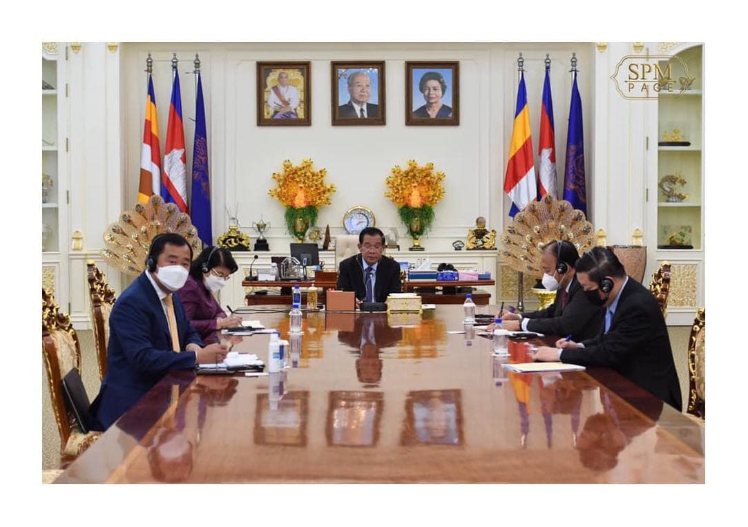សម្ដេចតេជោ ហ៊ុន សែន ពិភាក្សាការងារជាមួយ លោកបណ្ឌិត យុន យ៉ុងហូ អគ្គនាយកសហព័ន្ធសន្តិភាពសកល(UPF) តាមប្រព័ន្ធវីដេអូ