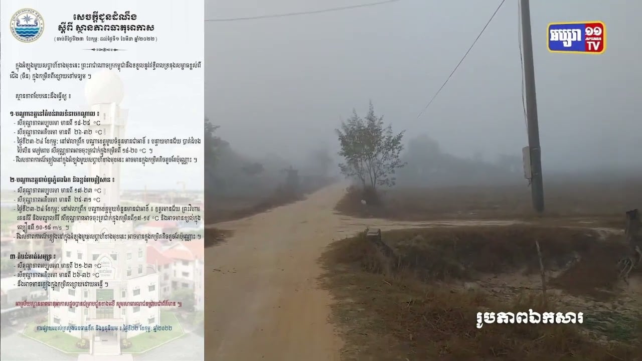 ការព្យាករណ៍ប្រចាំសប្ដាហ៍ចាប់ពីថ្ងៃទី២៣ ខែកុម្ភៈ ដល់ថ្ងៃទី១ ខែមីនា ឆ្នាំ២០២០ (Video Inside)