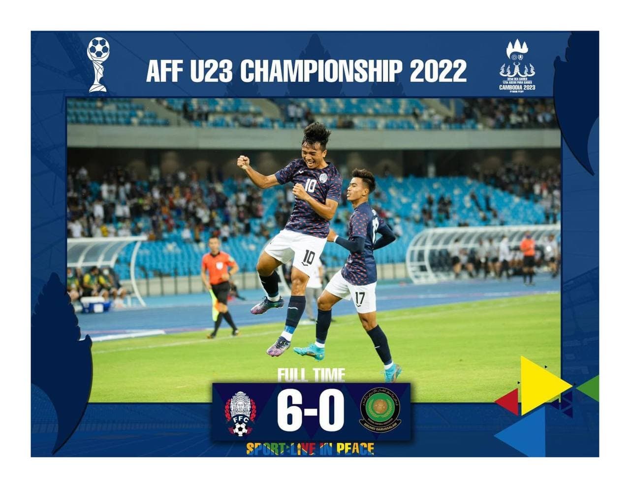 ចប់ការប្រកួត ⚽️ 🇰🇭 កម្ពុជា ៦-០ ប្រ៊ុយណេ 🇧🇳