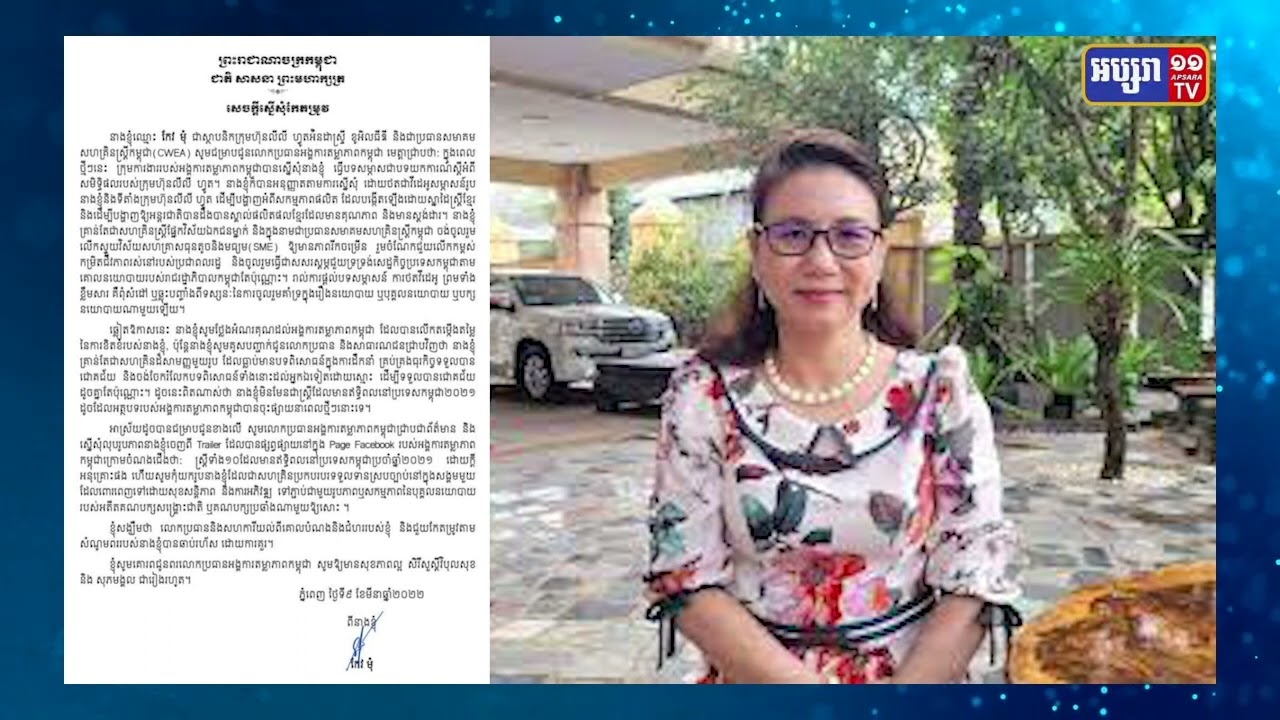 ប្រធានសមាគមសហគ្រិនស្ត្រីកម្ពុជា CWEAប្រាប់អង្គការតម្លាភាពដកកិច្ចសម្ភាសន៍របស់ខ្លួន ចេញ (Video Inside)