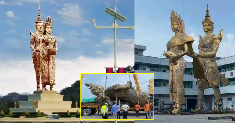 រូបសំណាក “ព្រះថោងនាងនាគ”កសាងឡើងដោយកូនខ្មែរ