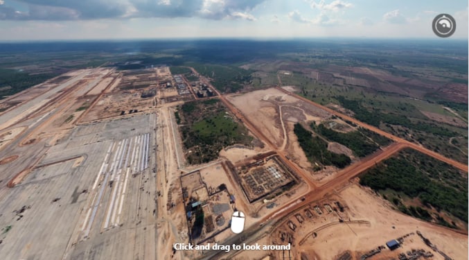 ទិដ្ឋភាព ៣៦០ដឺក្រេនៃវឌ្ឍនភាពអាកាសយានដ្ឋានអន្តរជាតិសៀមរាប-អង្គរ