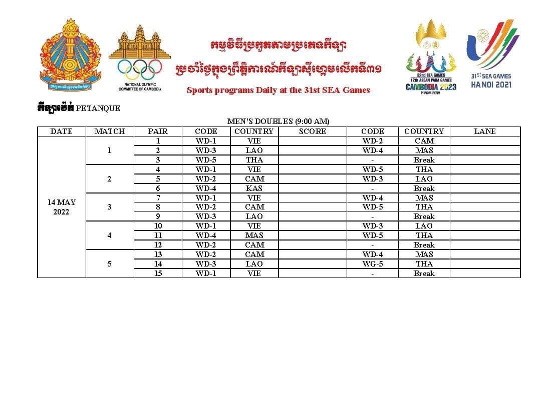 កម្មវិធីប្រកួតកីឡាផ្សេងៗ នៅស៊ីហ្គេម