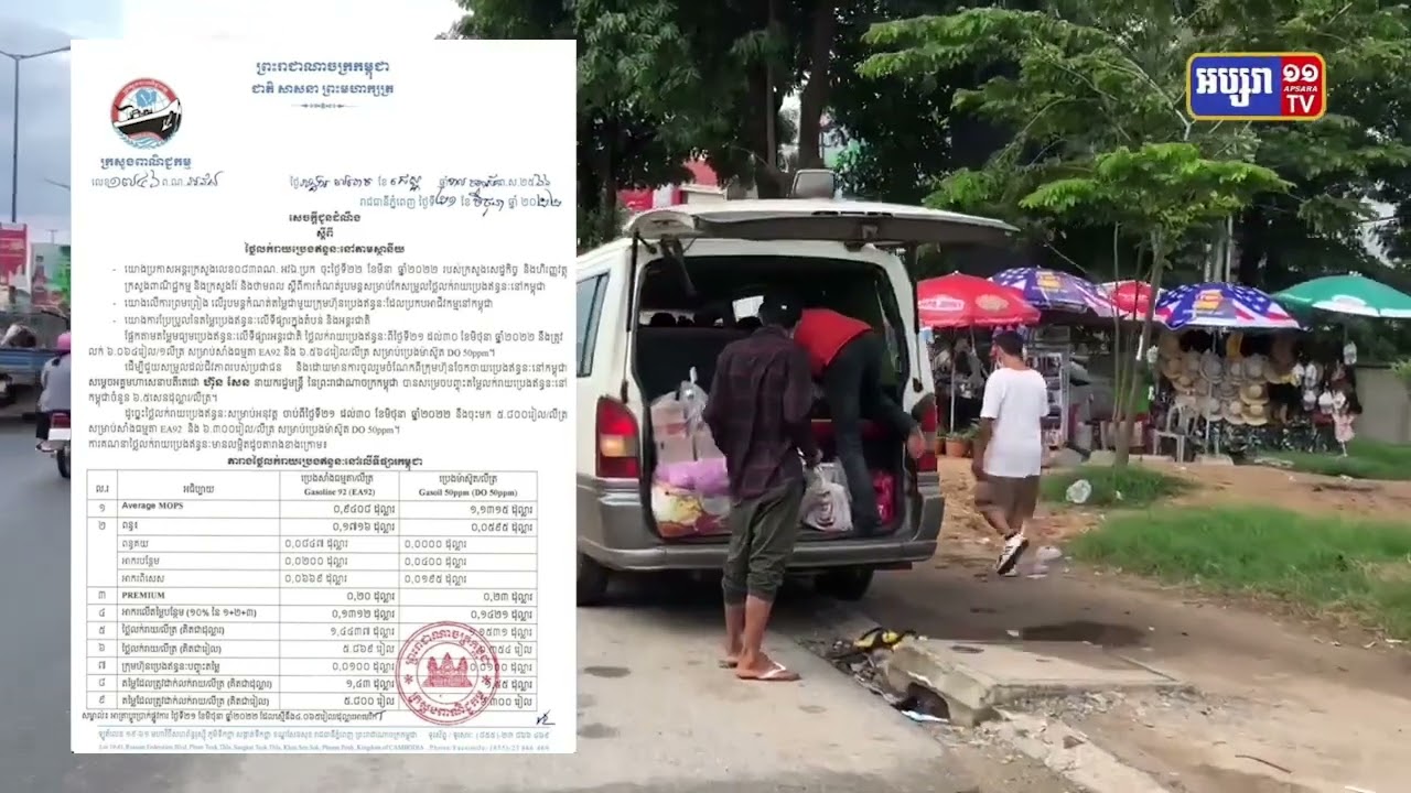 ប្រេងសាំងធម្មតានៅថេរ ប៉ុន្តែប្រេងម៉ាស៊ូតកើនឡើង (Video Inside)