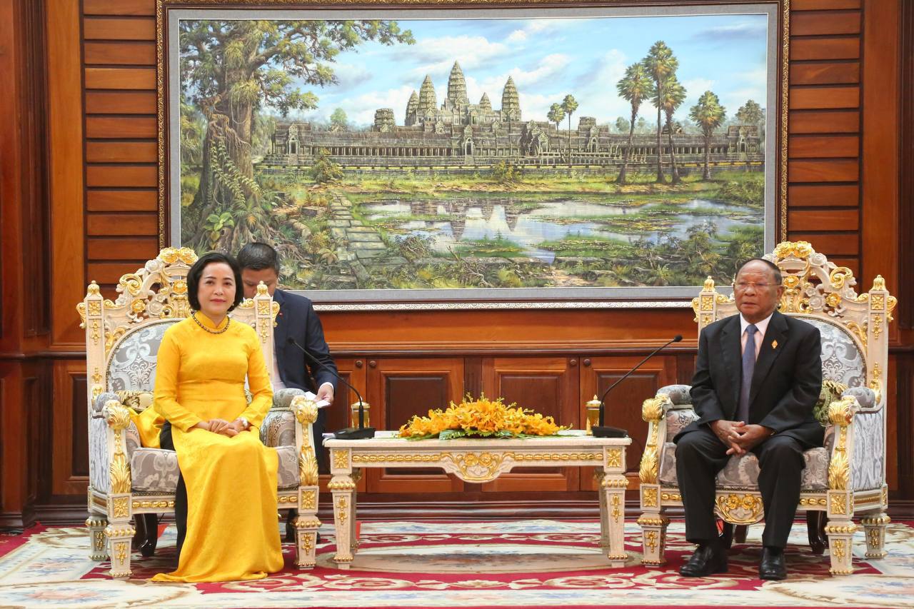 សម្តេចចក្រី ហេង សំរិន អនុញ្ញាតឱ្យប្រធានសមាគមមិត្តភាពវៀតណាម-កម្ពុជា ចូលជូបសម្តែងការគួរសមនិងពិភាក្សាការងារ
