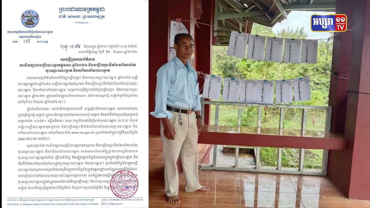 គជបប្រកាសការបិទផ្សាយបញ្ជីបោះឆ្នោតផ្លូវការឆ្នាំ២០២១ (Video Inside)
