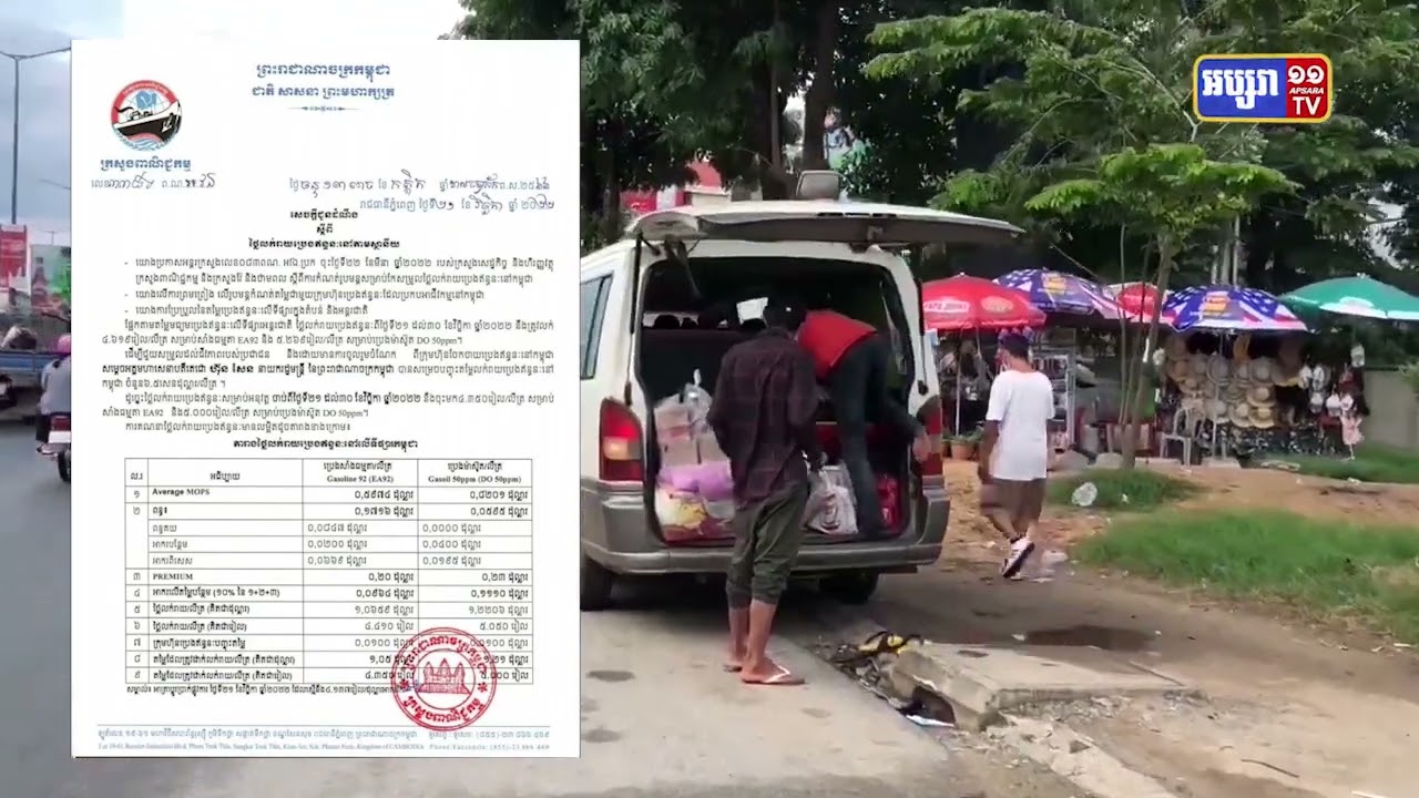 តម្លៃប្រេងឥន្ធនៈ ធ្លាក់ចុះ (Video Inside)