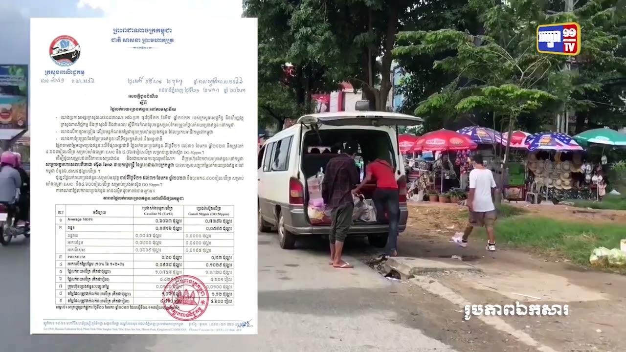 តម្លៃប្រេងសាំងកើនឡើង (Video Inside)