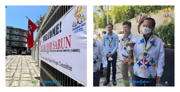 ព្រះអគ្គិជ័យកីឡា បានមកដល់ទីតាំងត្រៀមប្រារព្ធពិធីរត់ភ្លើងគប់ ជាផ្លូវការ